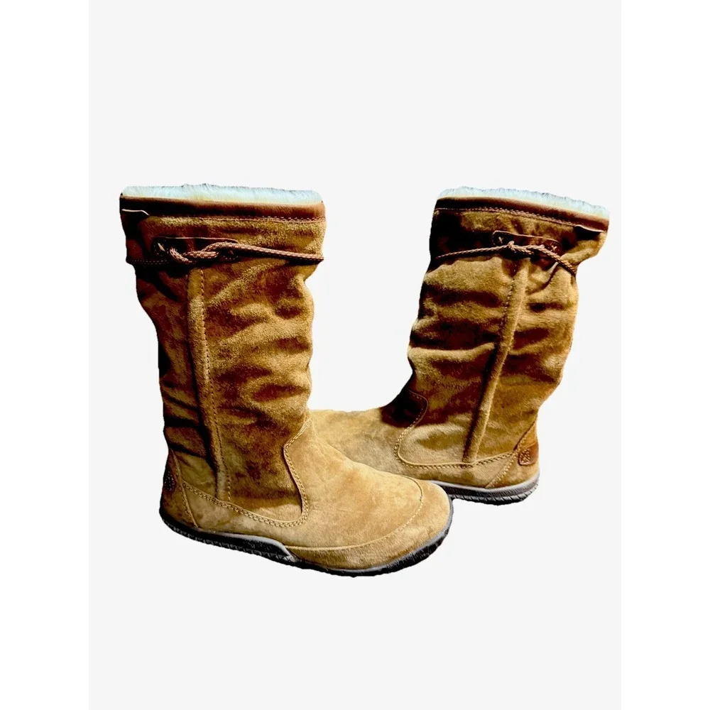 Cushe‎ Cascade Tan Suede Waterproof Winter Boots Womens 6 Faux Fur Boho Cabin